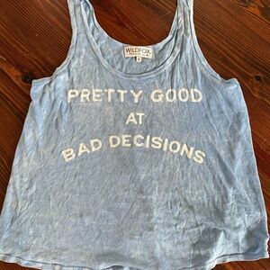 Wildfox Blue Tank Top Relaxed Fit